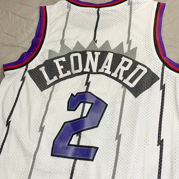 Nike Toronto Raptors Kawhi Leonard #2 Jersey Classic Edition Dino White Swingman - Picture 9 of 11